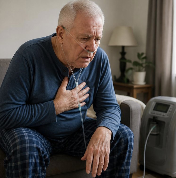 Patient struggling on floor without remote control